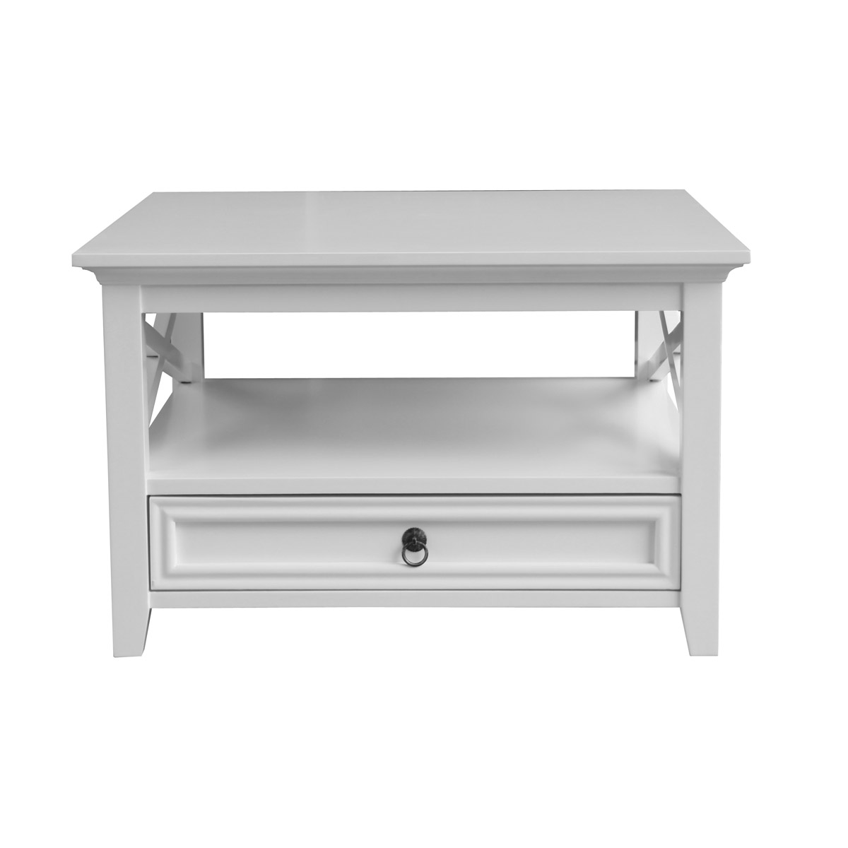 White Solid Wood Square Coffee Table